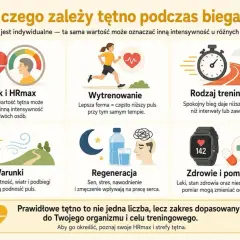 Jakie tetno podczas biegu? Wiek, wytrenowanie, rodzaj treningu, warunki, regeneracja, zdrowie i pomiar wpływają na tętno.